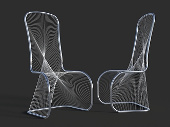 Modern Single Chair Special-shaped Linear Chair Special-shaped Leisure Chair 3d model