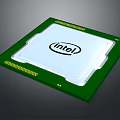 Intel Processor Chip Featuring Green Substrate White Core and Gold Contacts