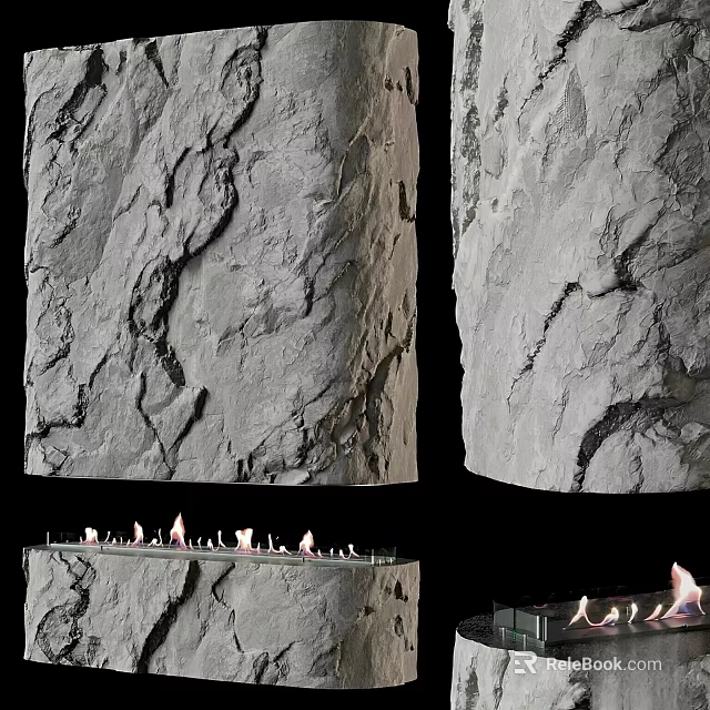 Natural Rock Texture With Rough Surface And Detailed Decorative Crack Patterns 3d model 