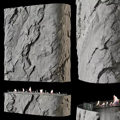 Natural Rock Texture With Rough Surface And Detailed Decorative Crack Patterns 3d model