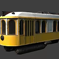 Vintage Yellow Tram With White Roof And Classic Window Design For Railway