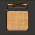 Dining Chair with Wooden Frame and Woven Seat and Backrest in Minimalist Design