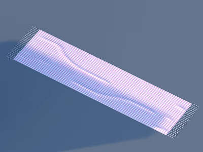 White Disposable Face Mask With Pleated Surface And Elastic Ear Loops 3d model