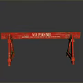 Red NO PASAR Prohibition Sign With Metal Stand And Bold Lettering