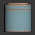 Blue Decorative Storage Box With Orange Edge Lid For Home Organizing