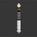 Modern Futuristic Metal Weapon With Spiral Spring Silver Body And Yellow Black Details