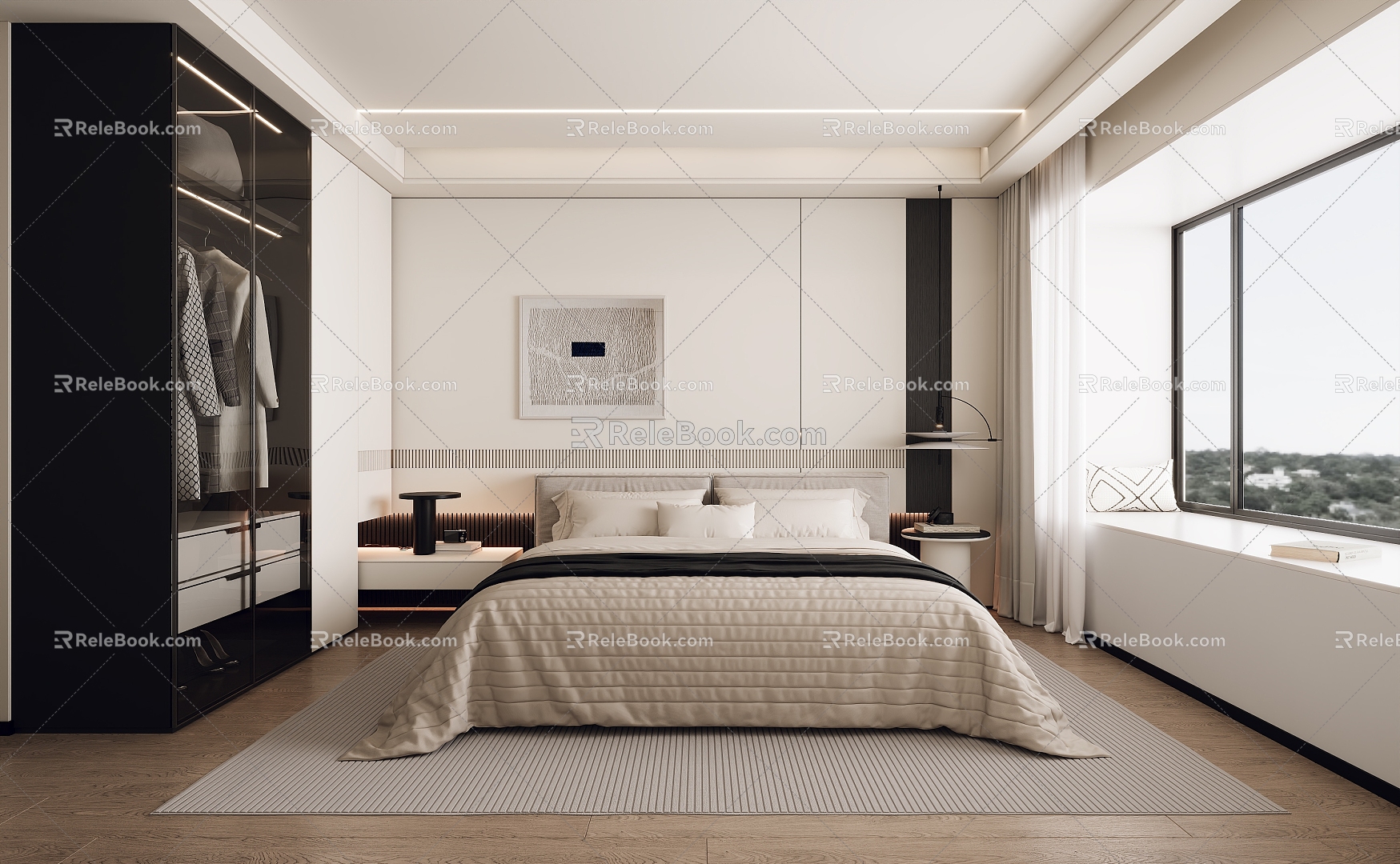 Modern Bedroom Simple Home Bedroom 3d model