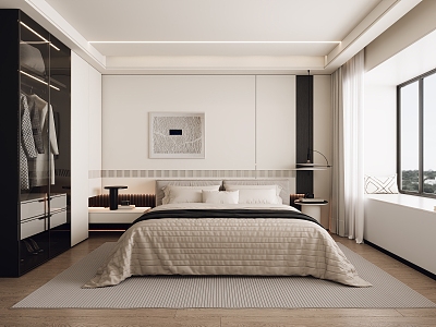 Modern Bedroom Simple Home Bedroom 3d model