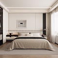 Modern Bedroom Simple Home Bedroom 3d model