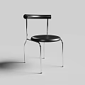 Sleek Modern Black Leather Leisure Chair With Comfortable Metal Legs Design