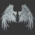 Elegant Silver Angel Wings Wall Decor With Feather Details For Home