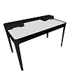 Modern Sleek Desk With Black Frame White Tabletop And Clean Lines 3d model