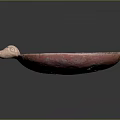 Pink Terracotta Sculpted Plate with Cracked Surface Dual Animal Head Handles and Geometric Diamond Patterns