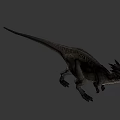 Game Movie Character Gray Scaled Dinosaur With Horned Head And Predatory Stance