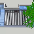 Charming Garden With Tree Porch Red Door And White House Windows