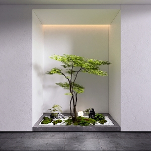 Indoor landscape plant pile landscape sketch 3d model