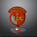 Oendo-matic Device With Red Body Circular Dial Yellow Buttons Digital Display And Silver Base