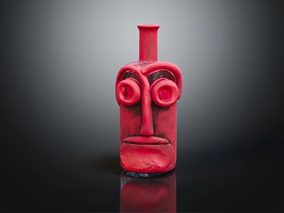 Vintage Bottle Clay Pottery 3d model