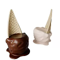Kids Chair With Ice Cream Cone Shape Waffle Top Chocolate And White Design
