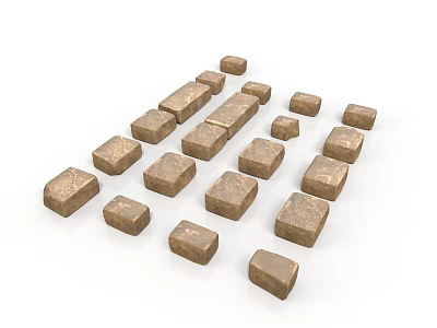 Realistic Style Tomb Brick Stone Brick Tomb Brick Gravel Stone Structure Ground Rubble 3d model