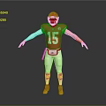 Man In Red Football Jersey Number 15 With Red Helmet White Pants Arms Outstretched