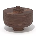 Elegant Handcrafted Dark Wood Bowl with Textured Surface and Fitted Lid