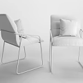 Modern Minimalist Armchairs With Dark And Light Gray Upholstery Green Cushions And Golden Metal Frames