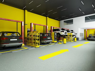 Hyundai 4S shop auto repair shop 3d model
