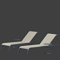 Modern Set Of Two Lounge Chairs With Metal Frame And Light Colored Cushions
