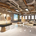 Modern Clothing Store Interior With Display Racks Sofa Plants And Bright Windows