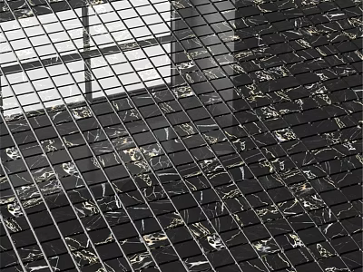 Black Marble Mosaic Tiles With Glossy Finish For Modern Interior Decoration 3d model