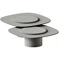 Modern Coffee Table Designs With Wooden Black Cylindrical Bases And Round Tops