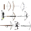 Various Types of Bow Weapons Featuring Traditional and Modern Designs for Archery