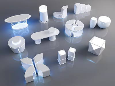 Modern Display Stand Exhibition Hall Booth Stand 3d model