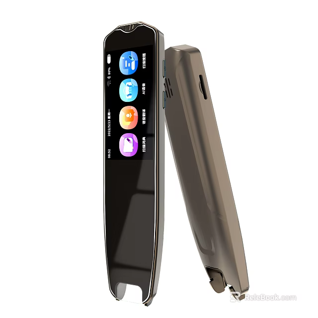 Smart Digital Translation Pen With Touch Screen And Multiple App Icons 3d model 