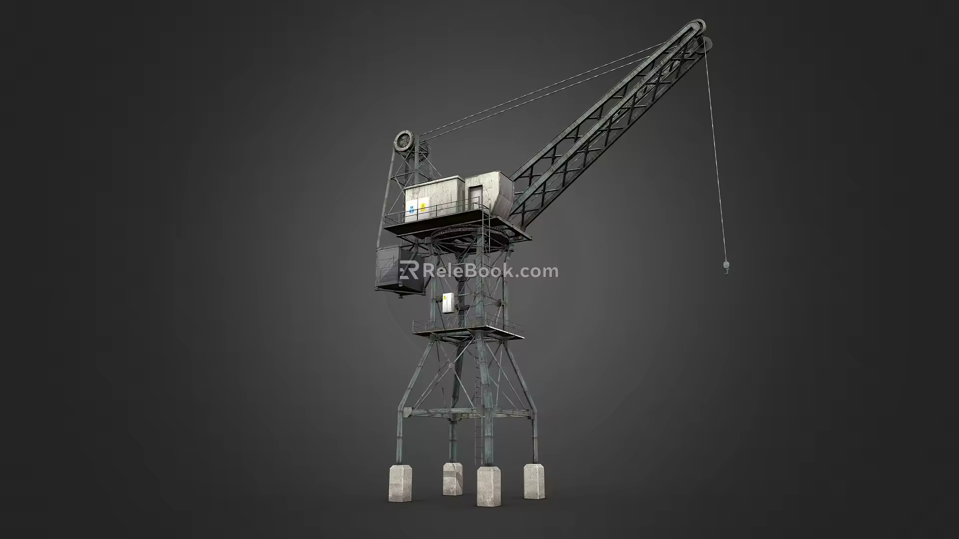 Quay crane tower crane industrial equipment mechanical device 3d model