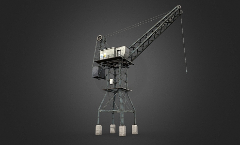 Quay crane tower crane industrial equipment mechanical device 3d model