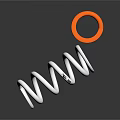 White And Orange Spiral Coil Springs With Industrial Design Features For Machinery Use
