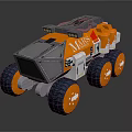 Orange And Gray Mars Rover With Large Wheels And MARS Logo For Space Exploration Mission