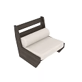 Modern Accent Chair With Dark Wooden Frame And Light Soft Fabric Cushion