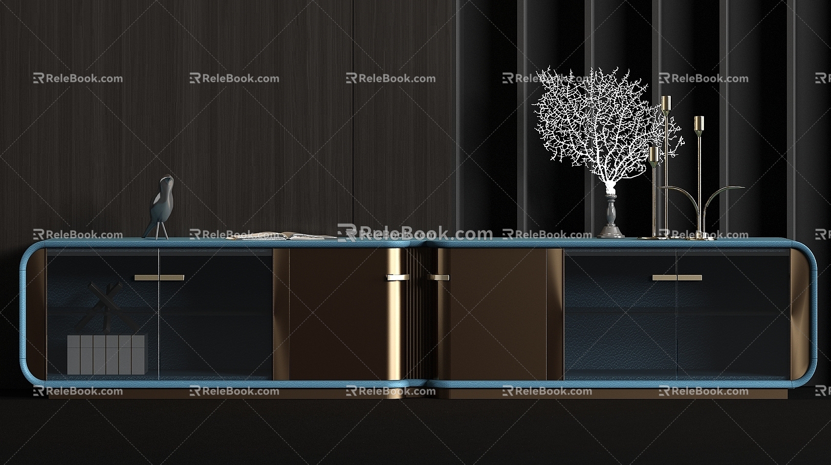 New Chinese bedside table 3d model