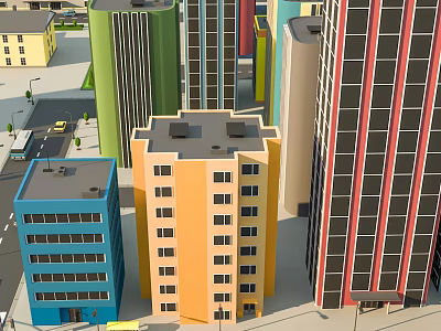 Modern Cartoon Building Cartoon City Building 3d model