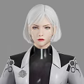 Game Movie Character With White Short Hair White Long Coat And Black Outfit