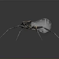 Futuristic Mechanical Spider With Metallic Structure Red Eyes And Gear Details