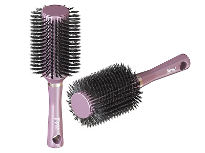 CARMEX Hairbrushes With Purple Handle And Black Bristles For Daily Hair Styling 3d model