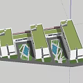 Modern School Building With Green Roof Surrounding Trees And Open Green Spaces