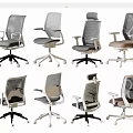 Multiple Modern Office Chairs Featuring Mesh Backrest And Adjustable Swivel Bases
