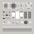 Various Air Conditioner Vent Designs With Different Shapes Grilles And Covers