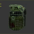 Military Combat Hand Grenade M7A1 Green With Black Grip And Danger Blast Label