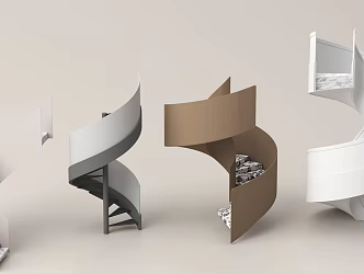 Modern Stair Rotating Stair Handrail Stair Arc Stair Indoor Stair 3d model